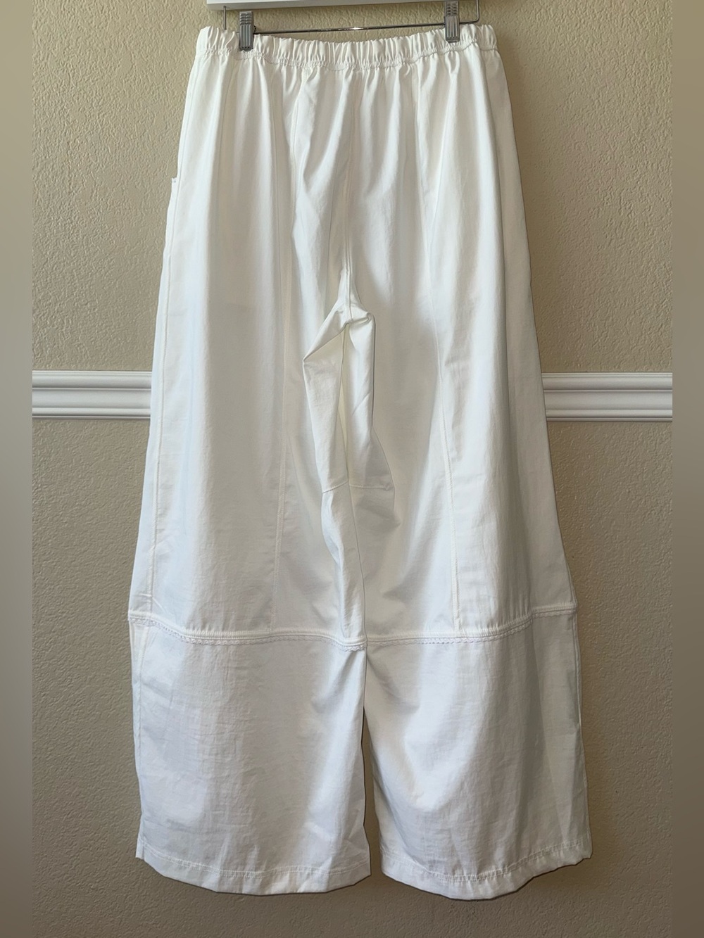 LIKE NEW Free People Movement Wish It Wide Leg Pant White Elastic Waist Medium - Picture 3 of 14